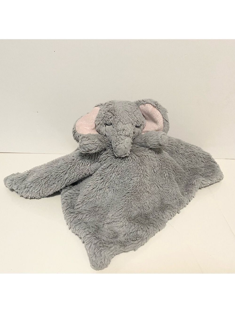 Just Born Elephant Baby Lovey Gray Plush Pink Stuffed Animal Toy Soft Cuddle